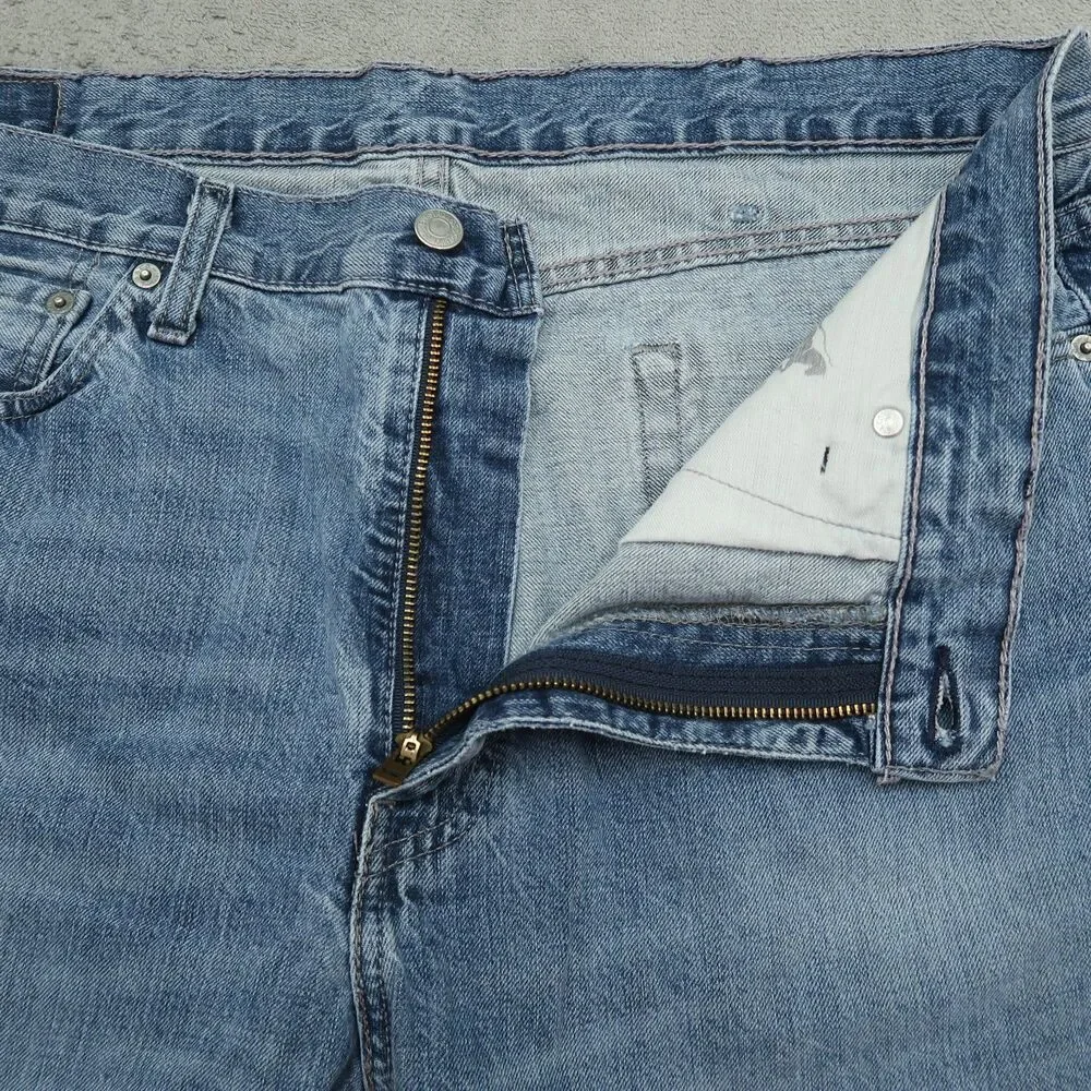 Levi's 514 Jeans Mens Size 38x30 Blue Straight Fit 100% Cotton Denim Stone Wash